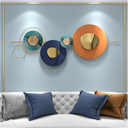 SRF Handicrafts Metal Wall art Wall Sculptures Multicolour Wall Hanging For Home, Living Room, Hotels, Bedroom Decoration And Sofa Background Wall Decoration " Size:46X20 Inches".