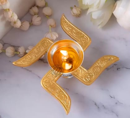 Brass Diya Brass Swastik Diya Oil Diya with Velvet Box for Diwali,Temple,Office Puja and Return Gift.(DYA-SWASTIK) Brass Diya Brass Swastik Diya Oil Diya with Velvet Box for Diwali,Temple,Office Puja and Return Gift.(DYA-SWASTIK)