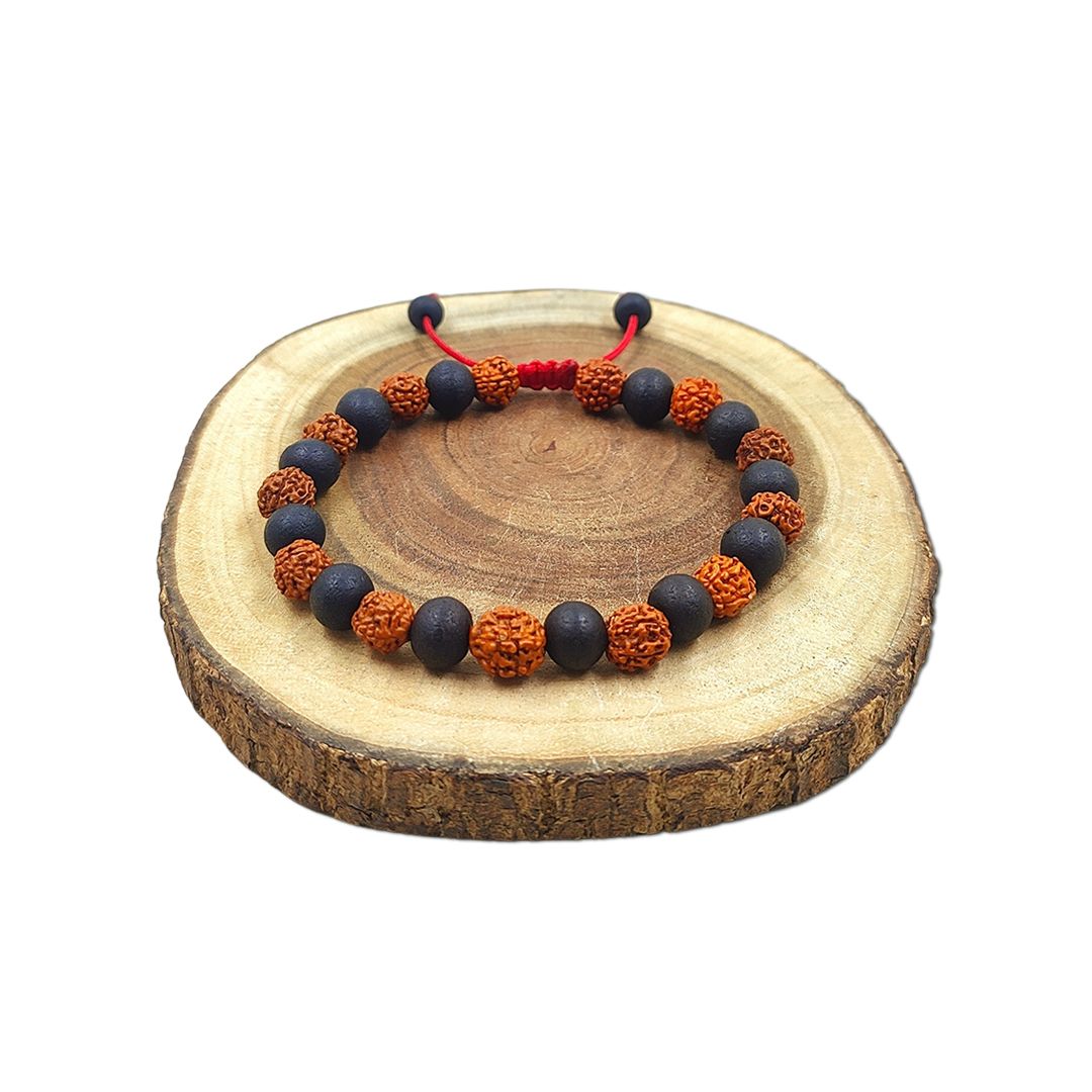 Karungali + 5 Face Rudraksham Bracelet