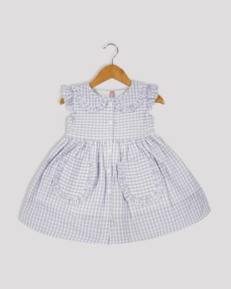 BAMBEE Checkered Petter Pan Collar Frock