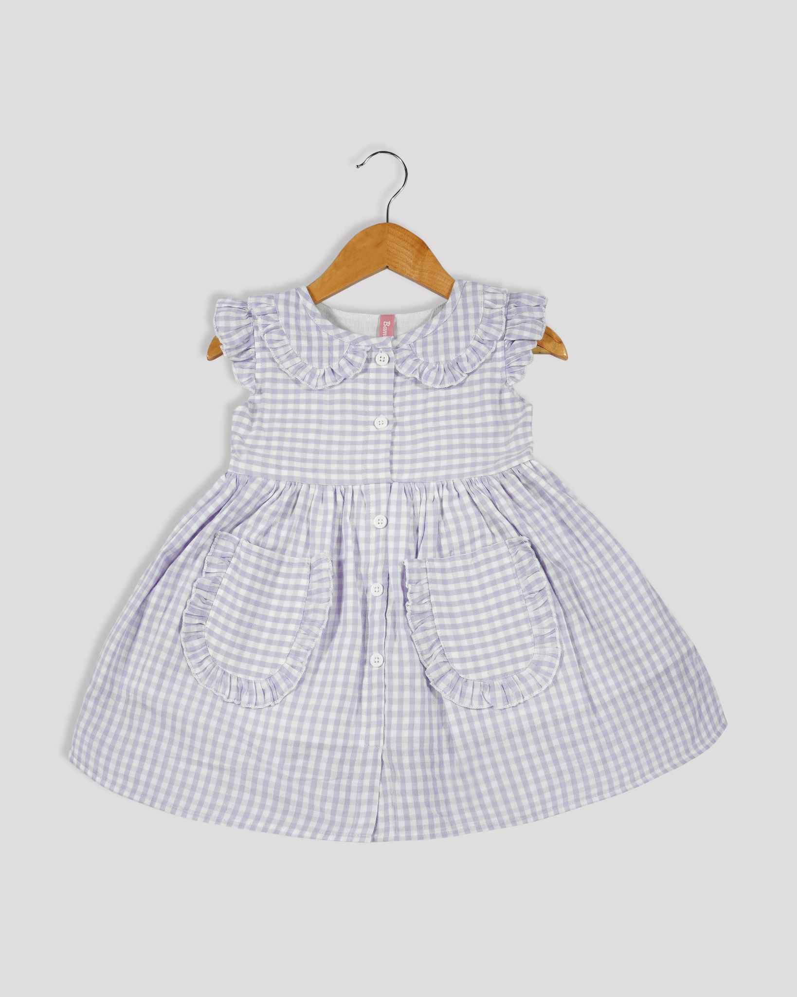BAMBEE Checkered Petter Pan Collar Frock