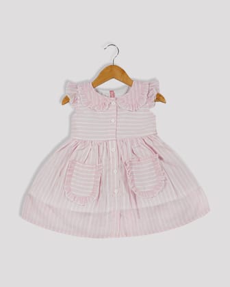 BAMBEE Stripped Peter Pan Collar Frock
