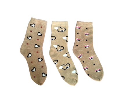 Pack of 3 Women's Mid-Calf Length Woolen Socks