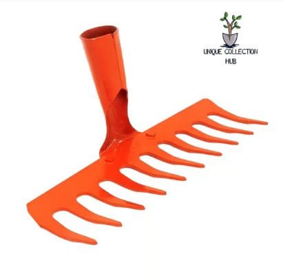 10-Teeth Garden Rake, Heavy Duty Steel Rake for Lawn, Leaves, and Grass