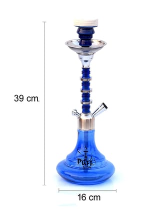 PUFF KING Hookah Pot Set Flavour Sheesha Glass Pot for Home Decor and Refreshment 15 inch Glass Hookah (Blue) PUFF KING Hookah Pot Set Flavour Sheesha Glass Pot for Home Decor and Refreshment 15 inch Glass Hookah (Blue)