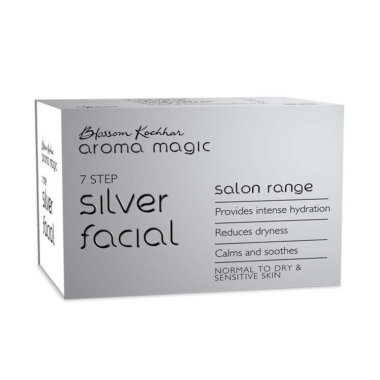 Aroma Magic 7 Step Silver Facial Kit Salon Range (Normal To Dry & Sensitive Skin) (35g + 10ml)