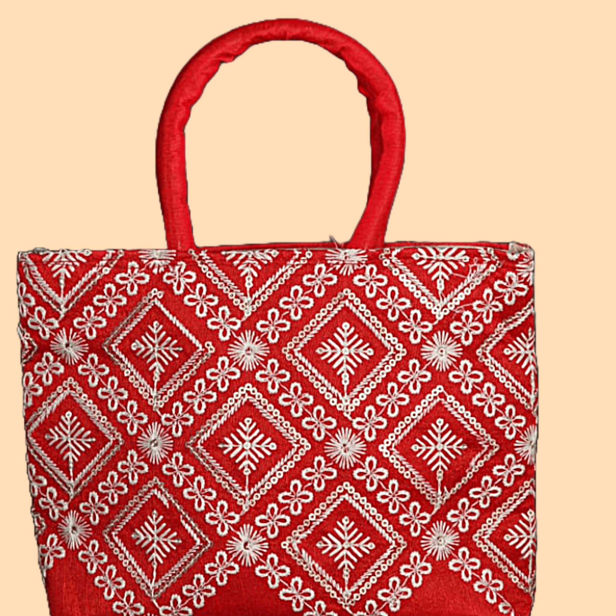 Ali collection  Red Chikankari Designed a Handbag/Laptop Bag Multipurpose Bag  (Blue, 15-inch)