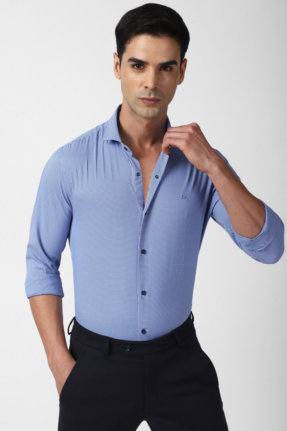 Men Blue Super Slim Fit Formal Full Sleeves Formal Shirt
