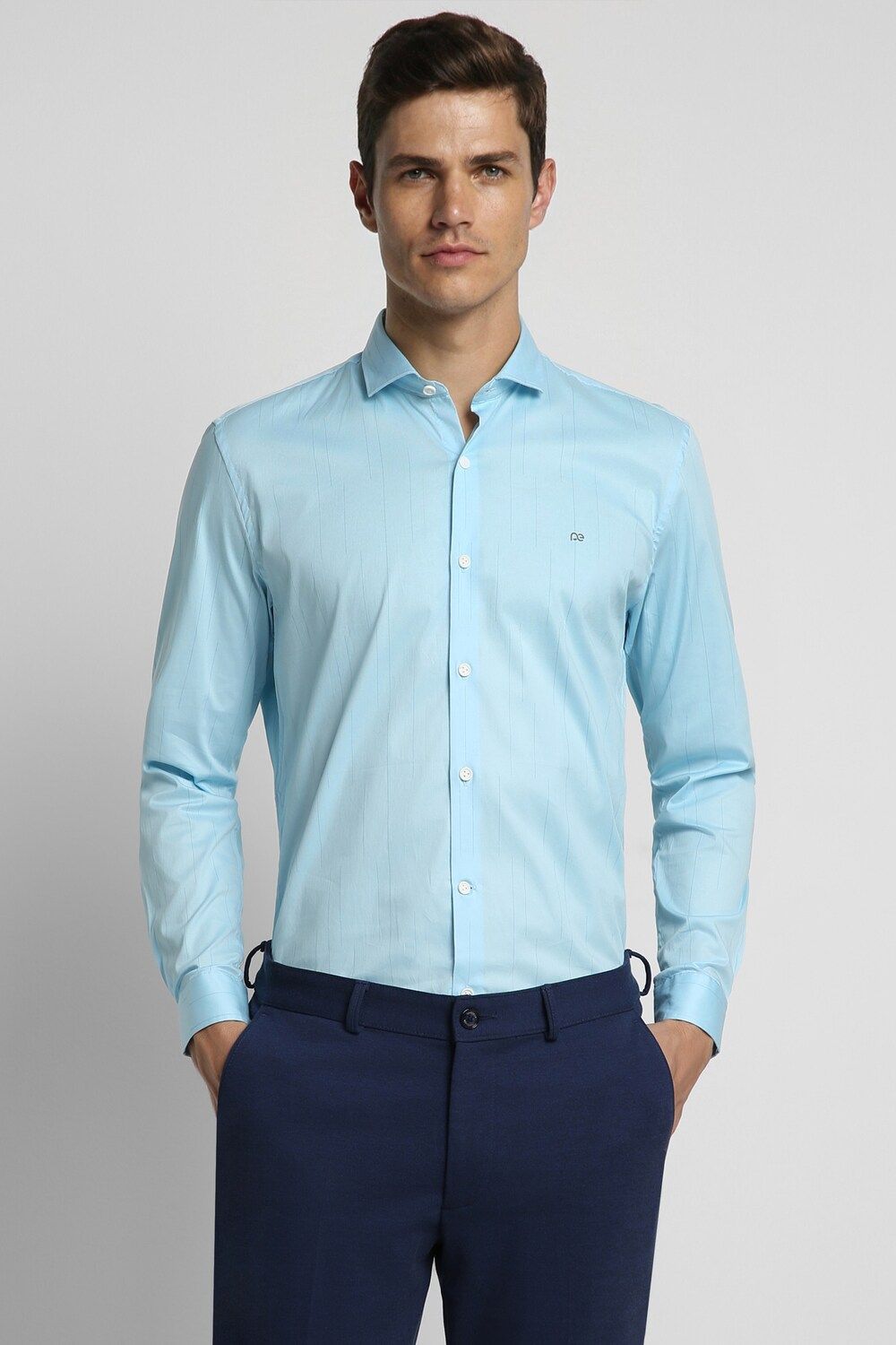 Men Blue Super Slim Fit Formal Full Sleeves Formal Shirt