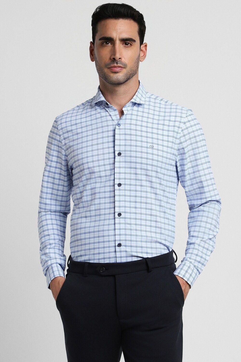Men Blue Super Slim Fit Formal Full Sleeves Formal Shirt