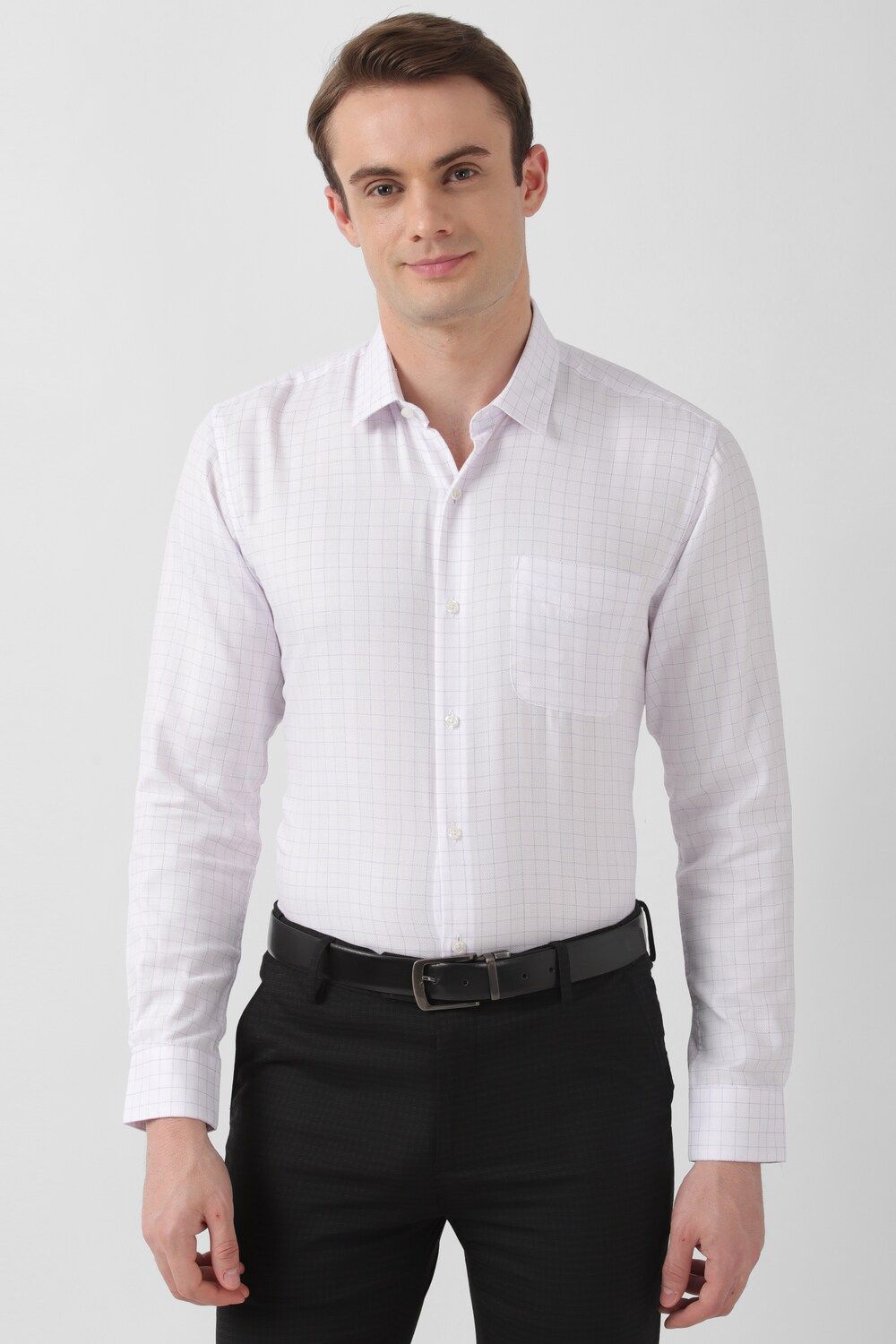 Men White Regular Fit Formal Full Sleeves Formal Shirt