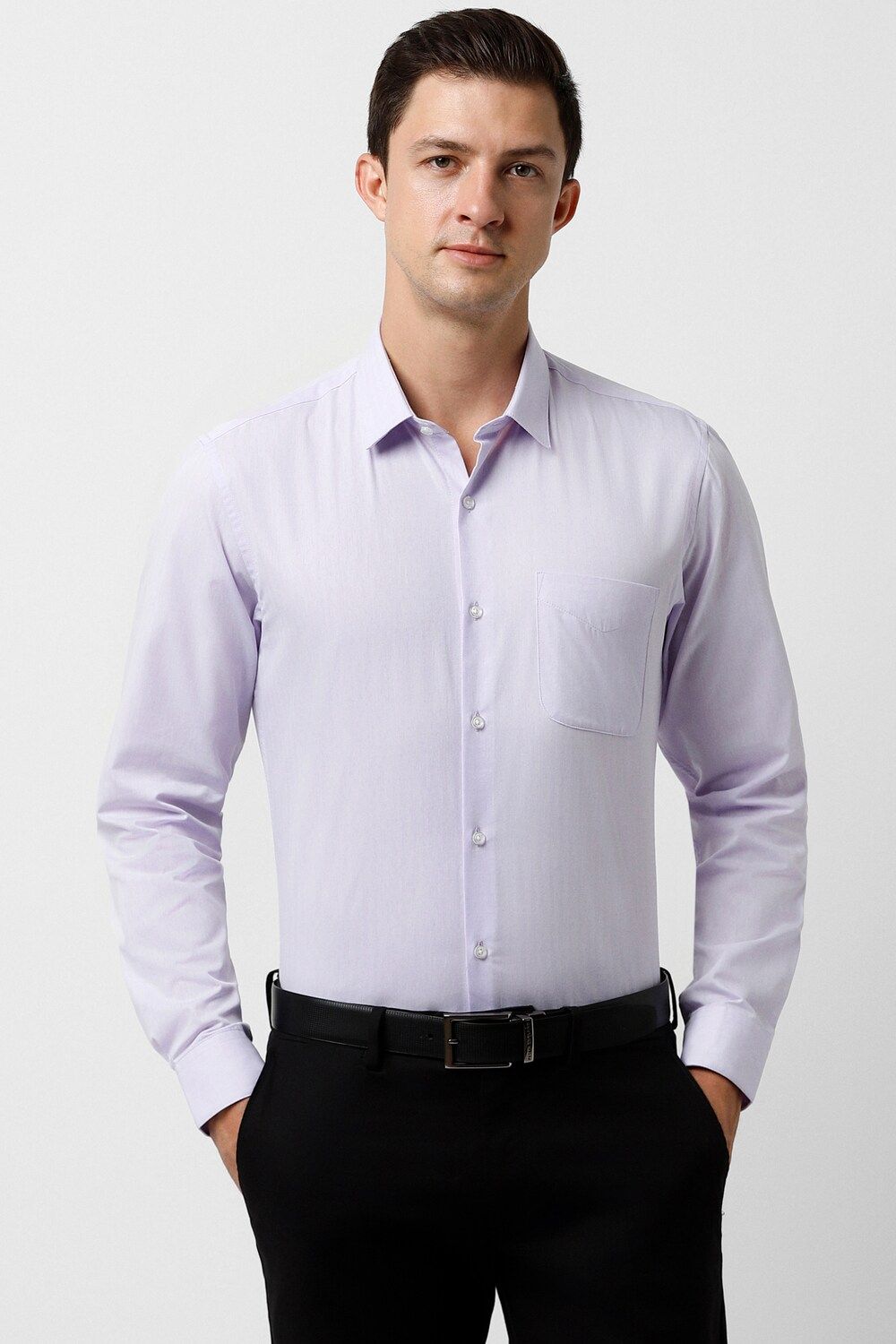 Men Purple Slim Fit Formal Full Sleeves Formal Shirt