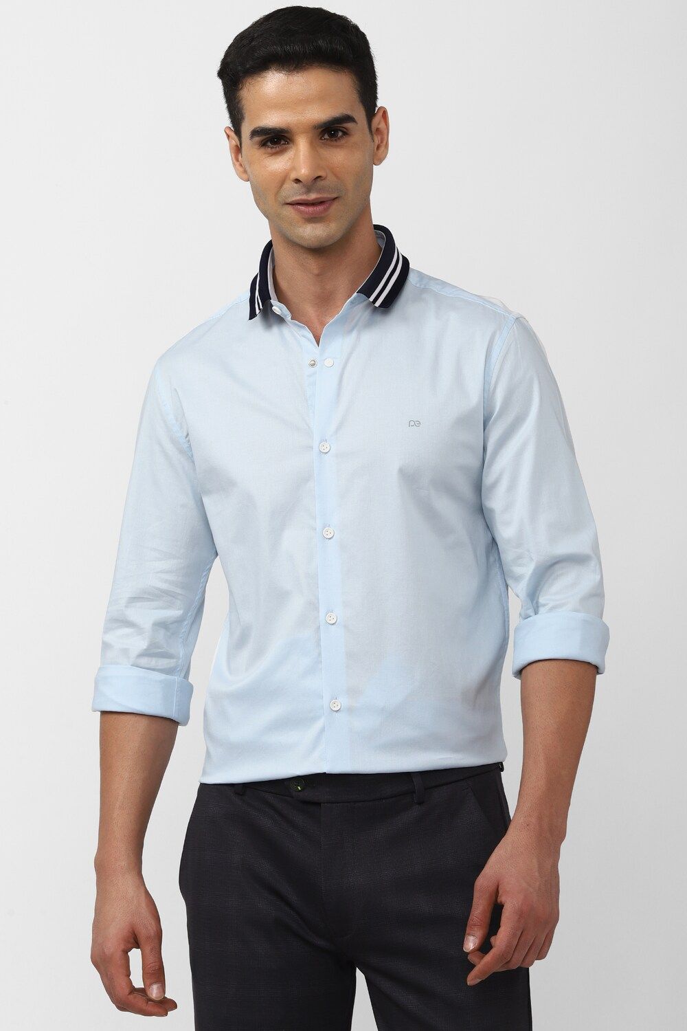 Men Light Blue Super Slim Fit Formal Full Sleeves Formal Shirt