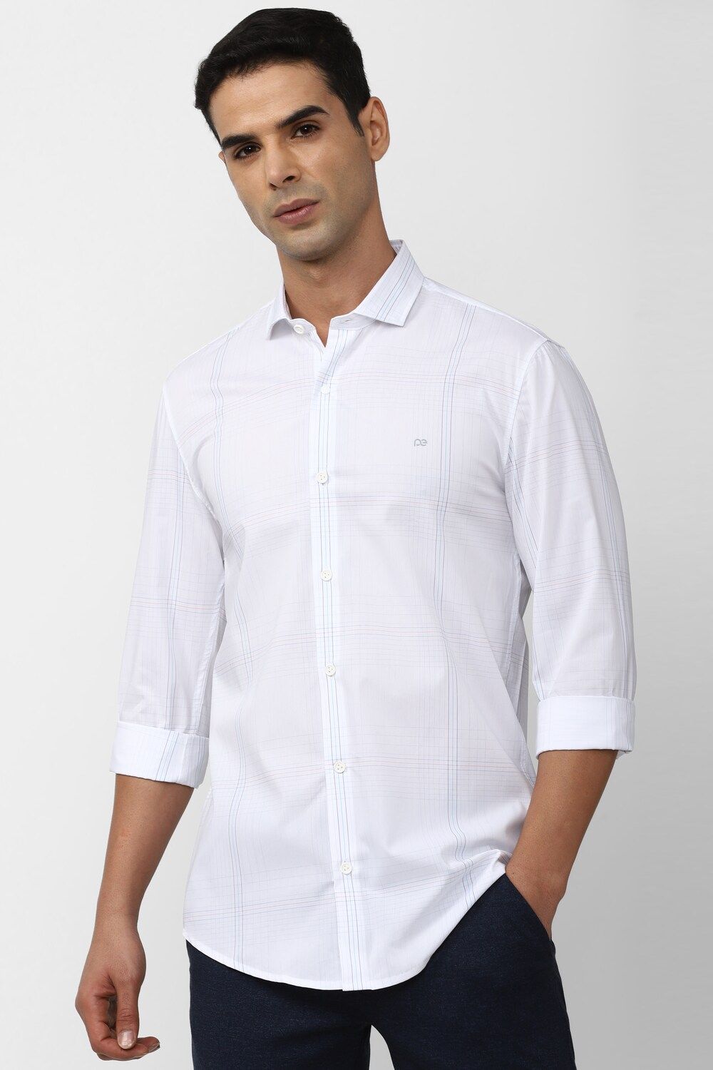 Men White Super Slim Fit Formal Full Sleeves Formal Shirt