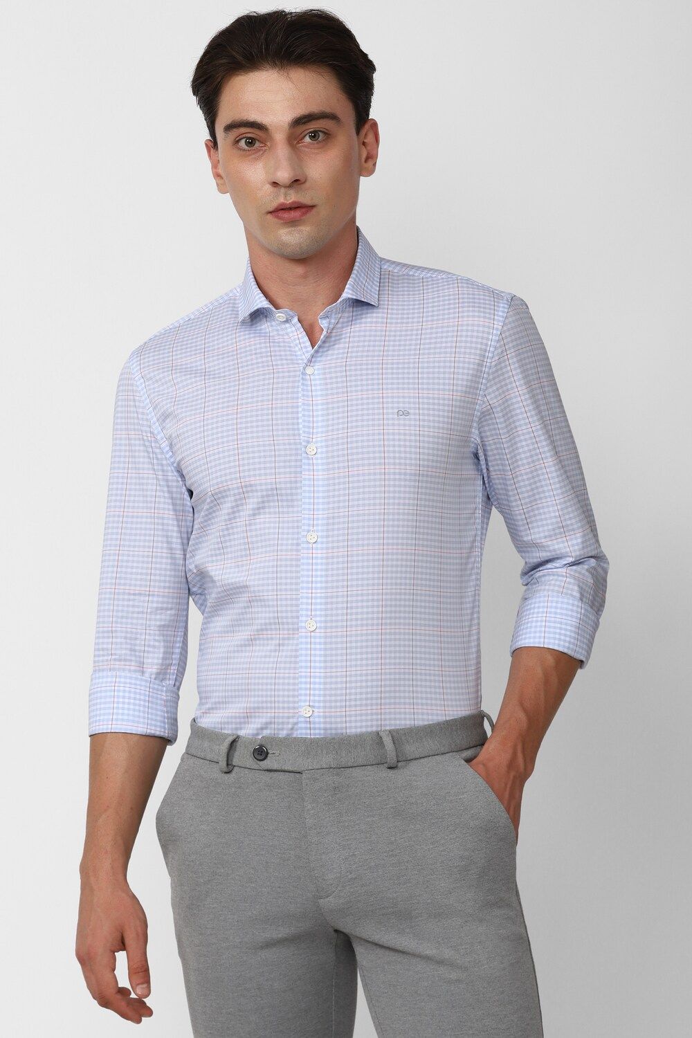 Men Blue Super Slim Fit Formal Full Sleeves Formal Shirt