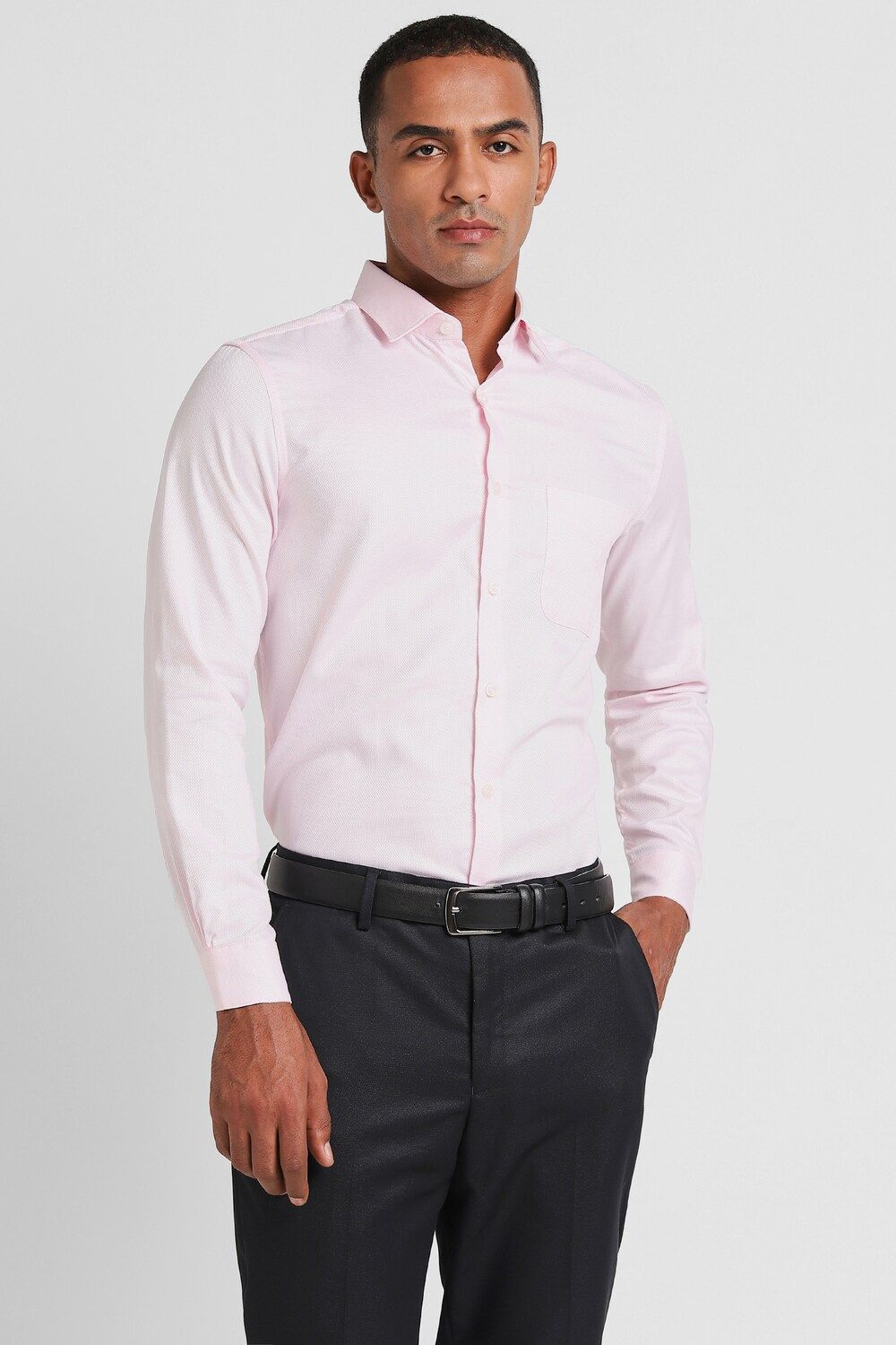 Men Pink Slim Fit Formal Full Sleeves Formal Shirt