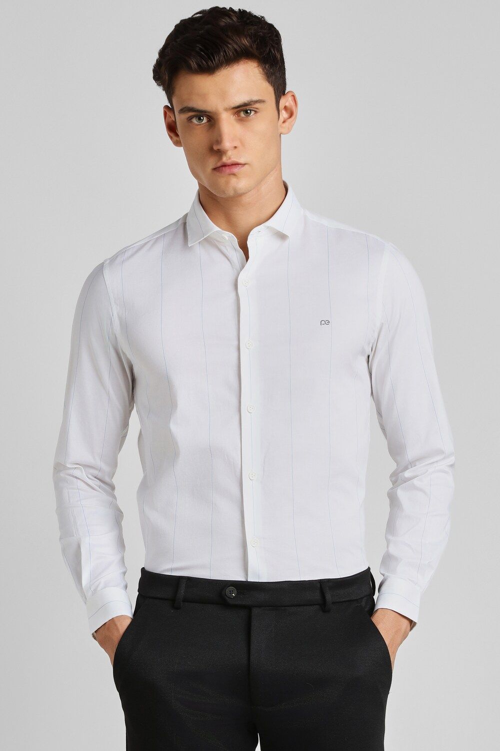 Men White Super Slim Fit Formal Full Sleeves Formal Shirt
