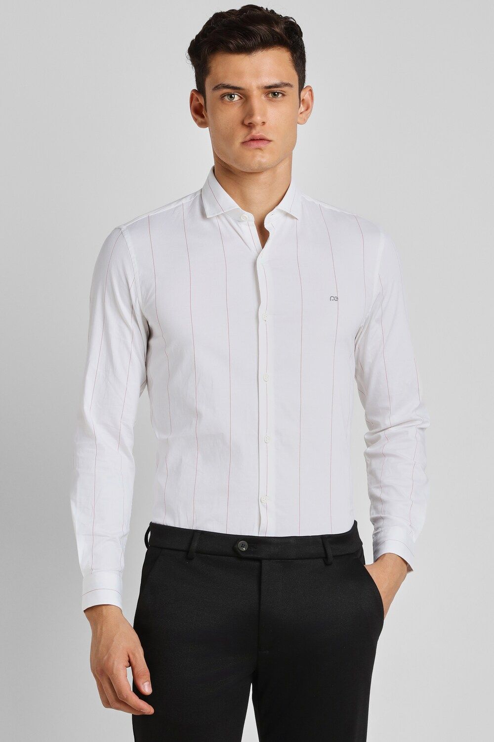 Men White Super Slim Fit Formal Full Sleeves Formal Shirt