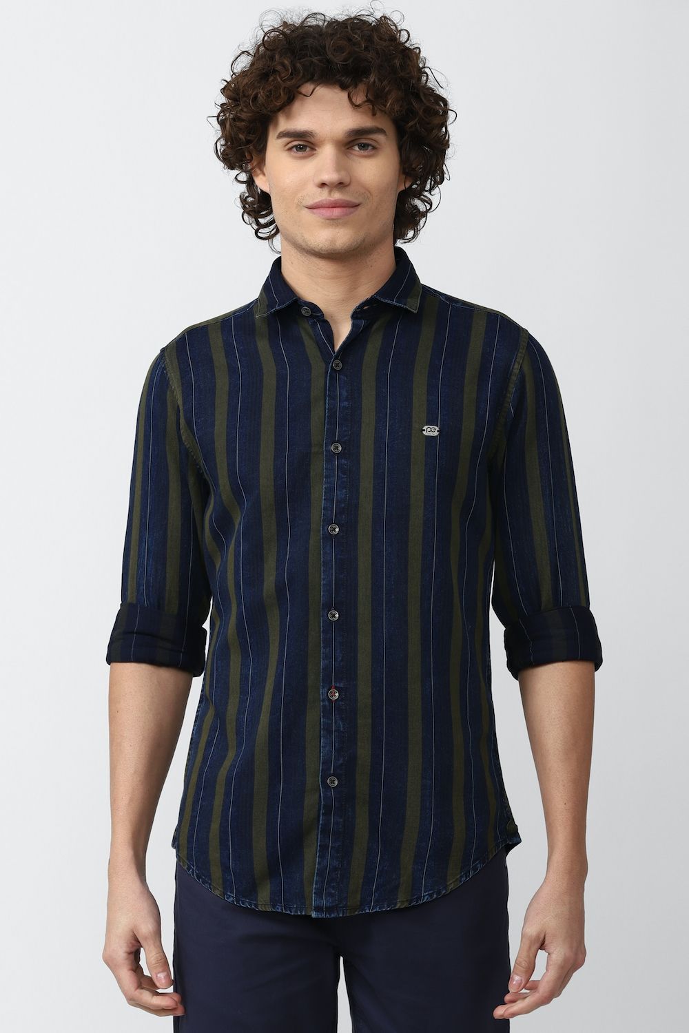 Men Multi Super Slim Fit Stripe Full Sleeves Casual Shirt