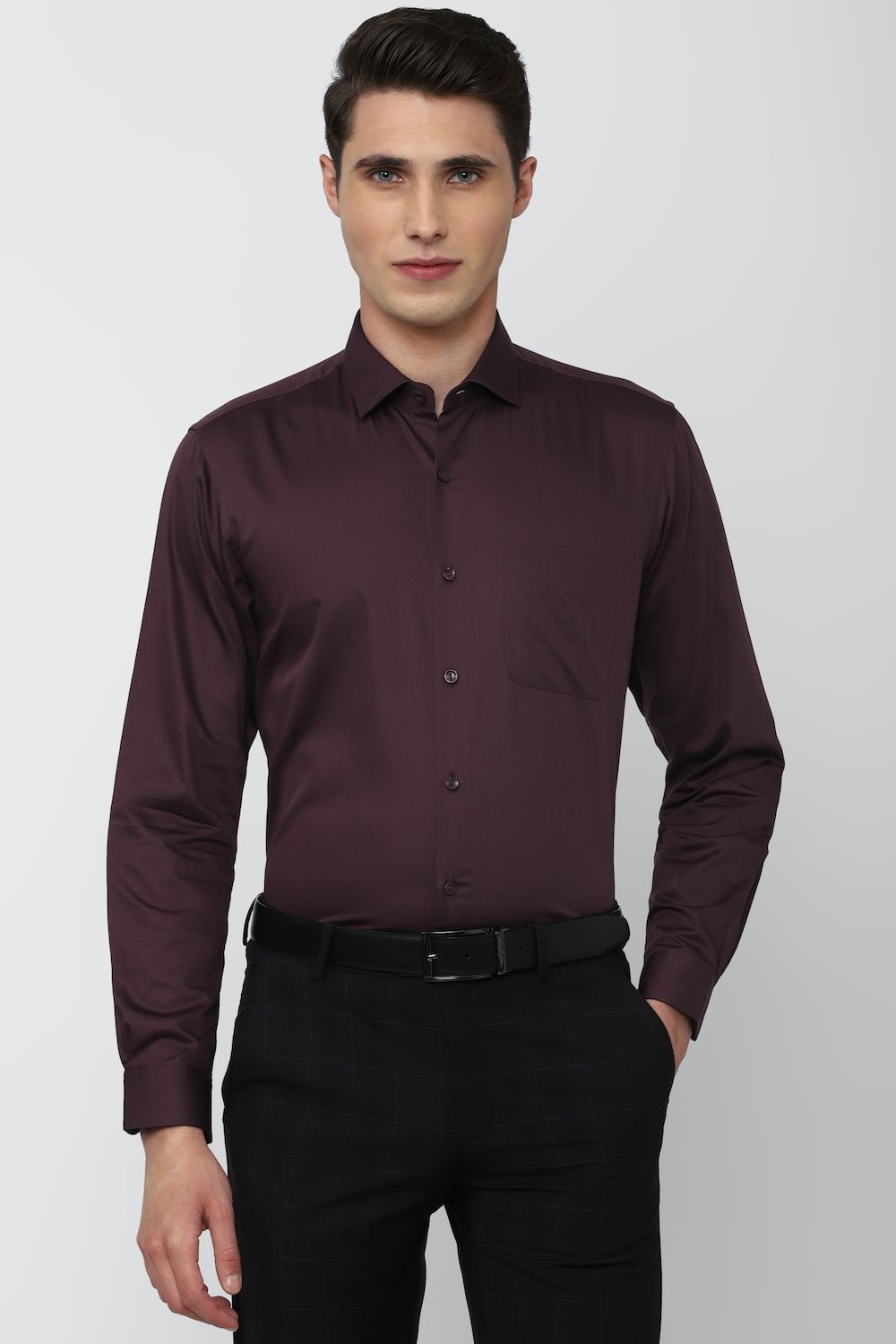 Men Brown Regular Fit Formal Full Sleeves Formal Shirt