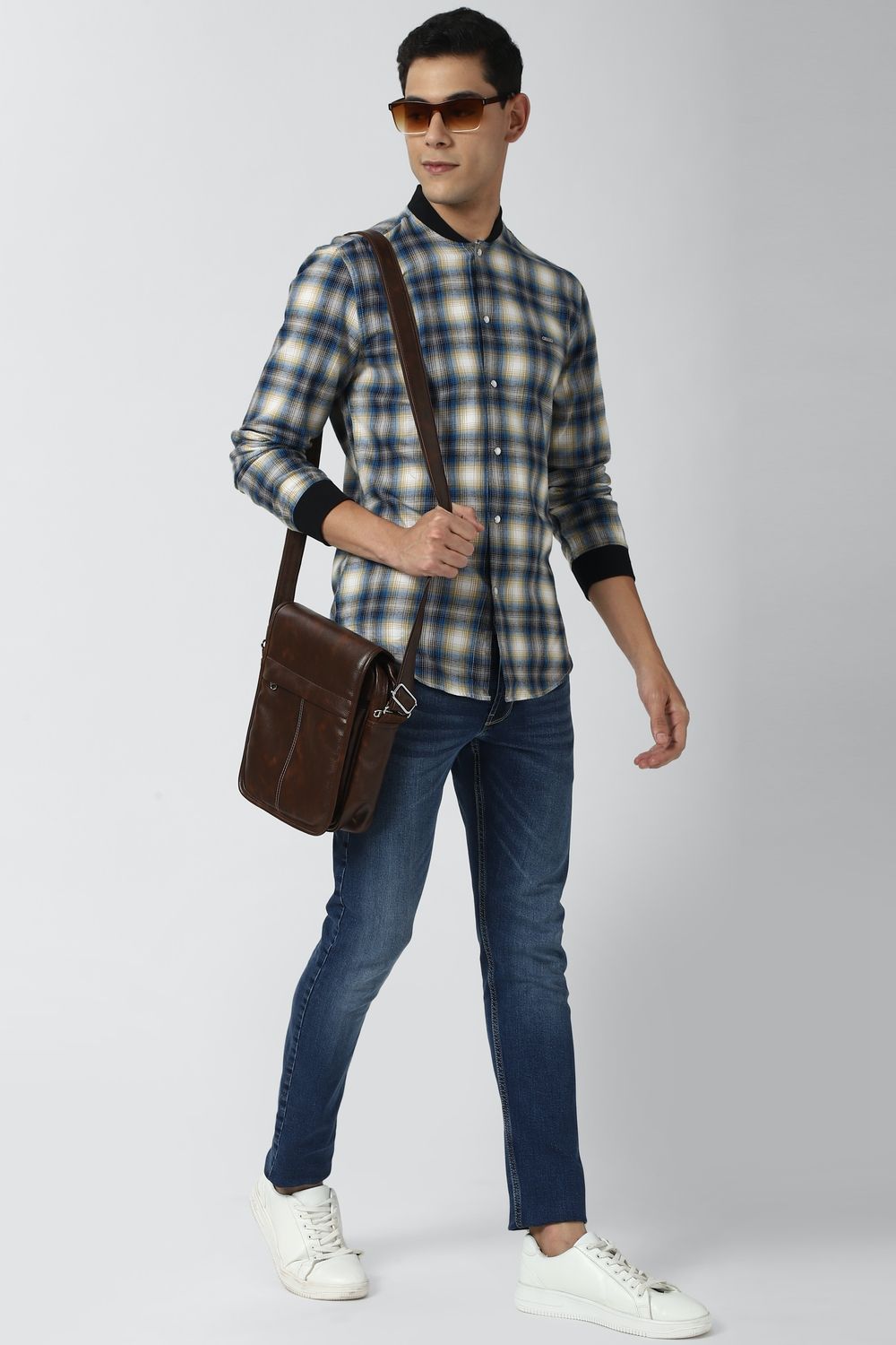 Men Multi Super Slim Fit Check Full Sleeves Casual Shirt
