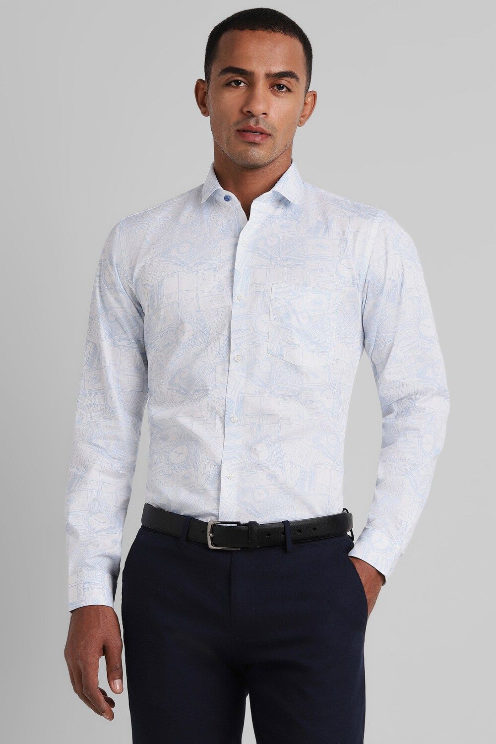 Men White Slim Fit Formal Full Sleeves Formal Shirt