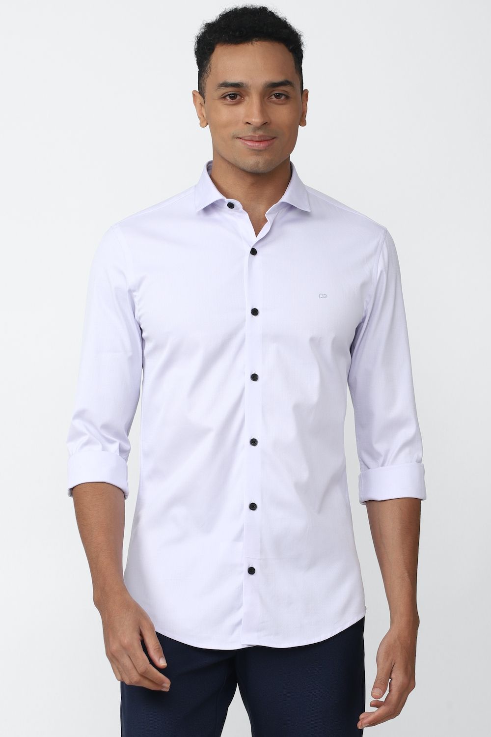 Men Blue Athletic Fit Formal Full Sleeves Formal Shirt