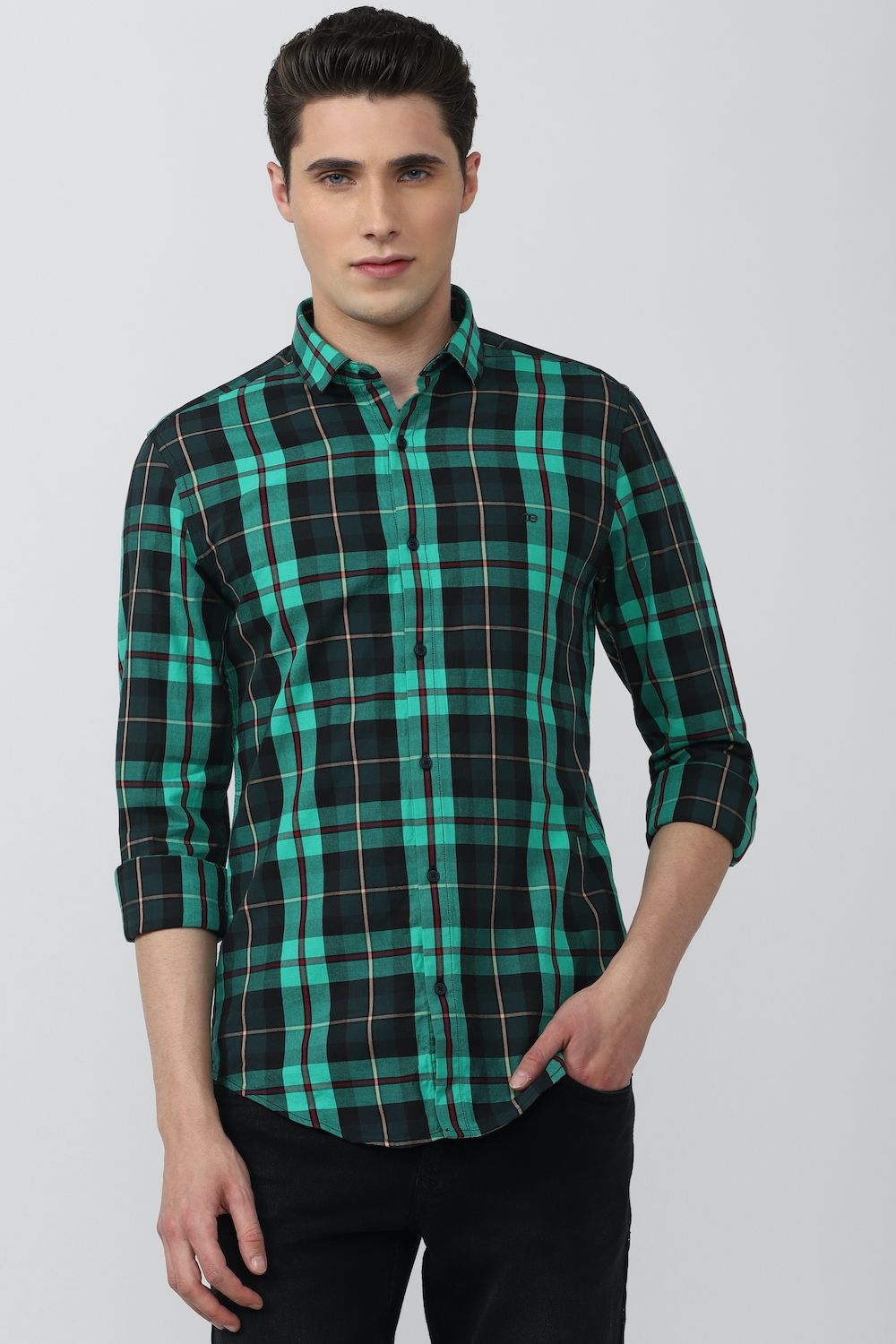 Men Multi Super Slim Fit Check Full Sleeves Casual Shirt