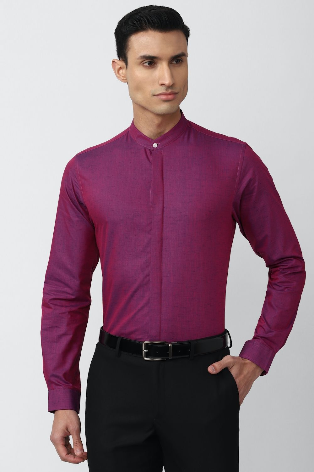 Men Pink Slim Fit Formal Full Sleeves Formal Shirt