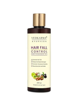 Vedkarma Ayurveda Hair Fall Control | Pure Ayurvedic Oil | Controls Hair Fall | With 20 Powerful Herbs Vedkarma Ayurveda Hair Fall Control | Pure Ayurvedic Oil | Controls Hair Fall | With 20 Powerful Herbs