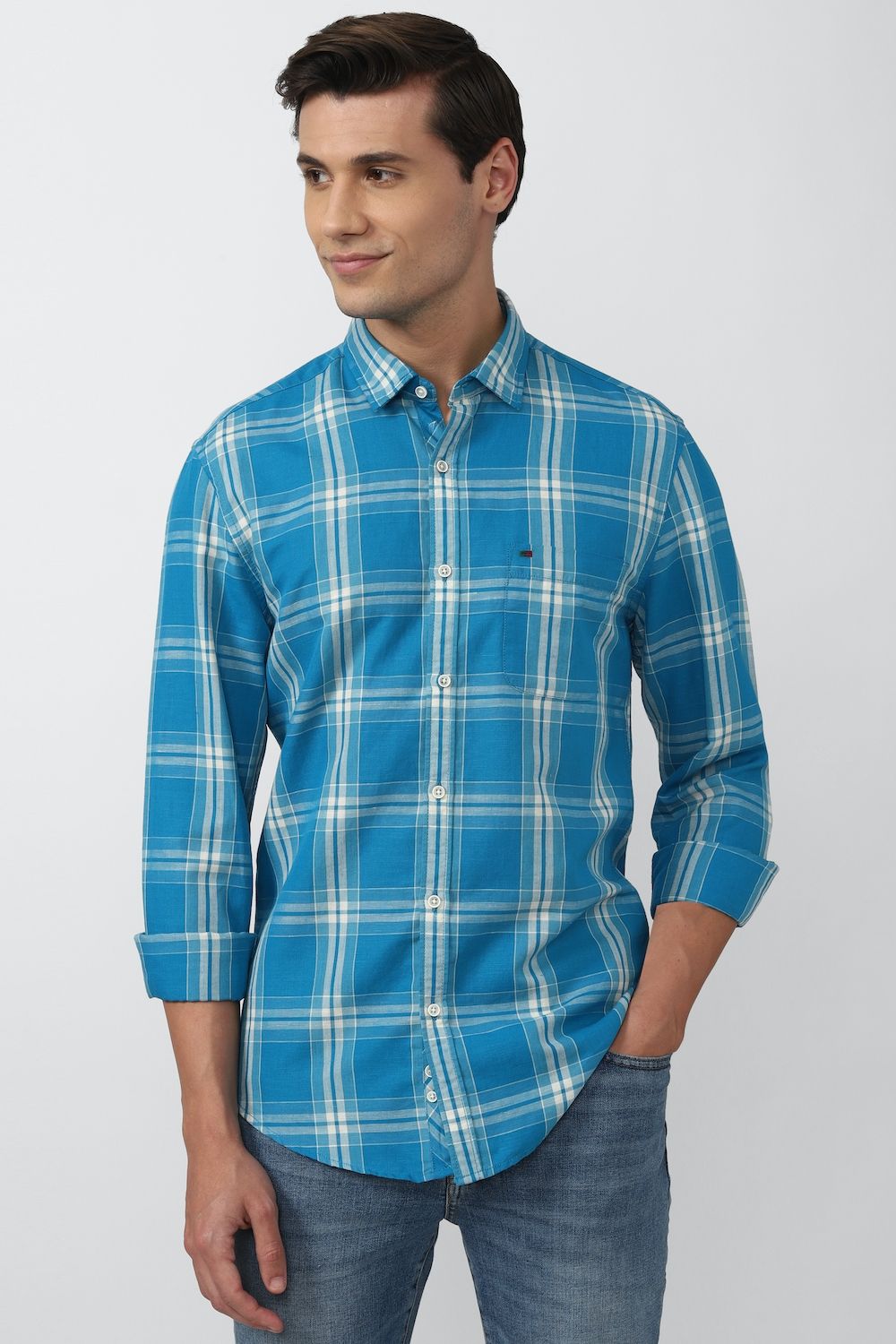 Men Multi Super Slim Fit Check Full Sleeves Casual Shirt