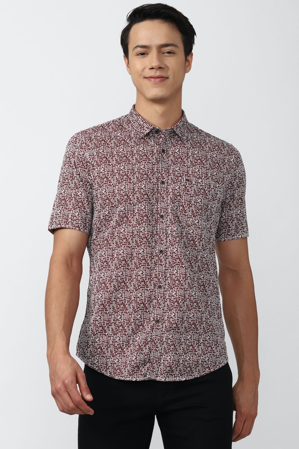 Men Multi Super Slim Fit Print Half Sleeves Casual Shirt