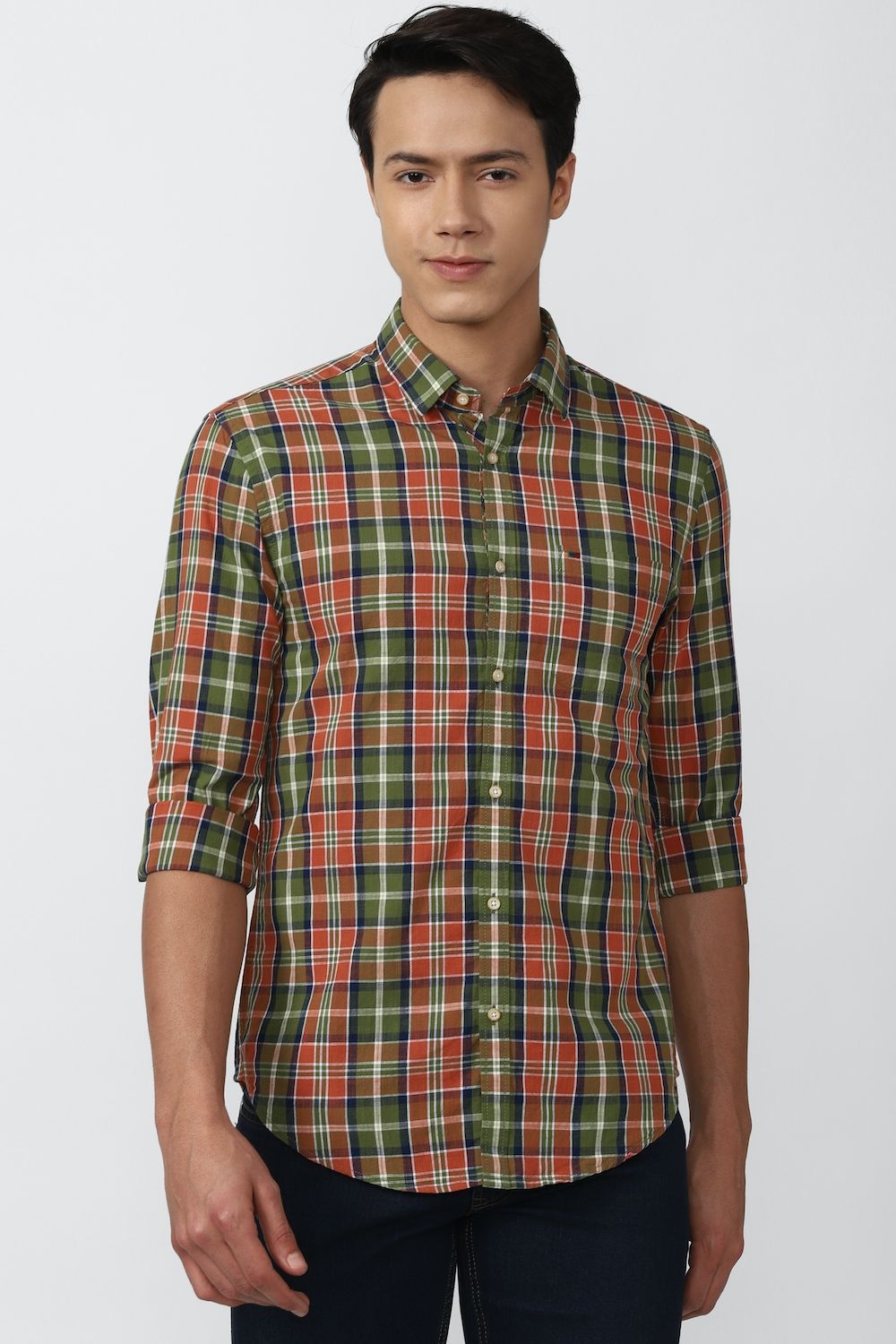 Men Multi Super Slim Fit Check Full Sleeves Casual Shirt
