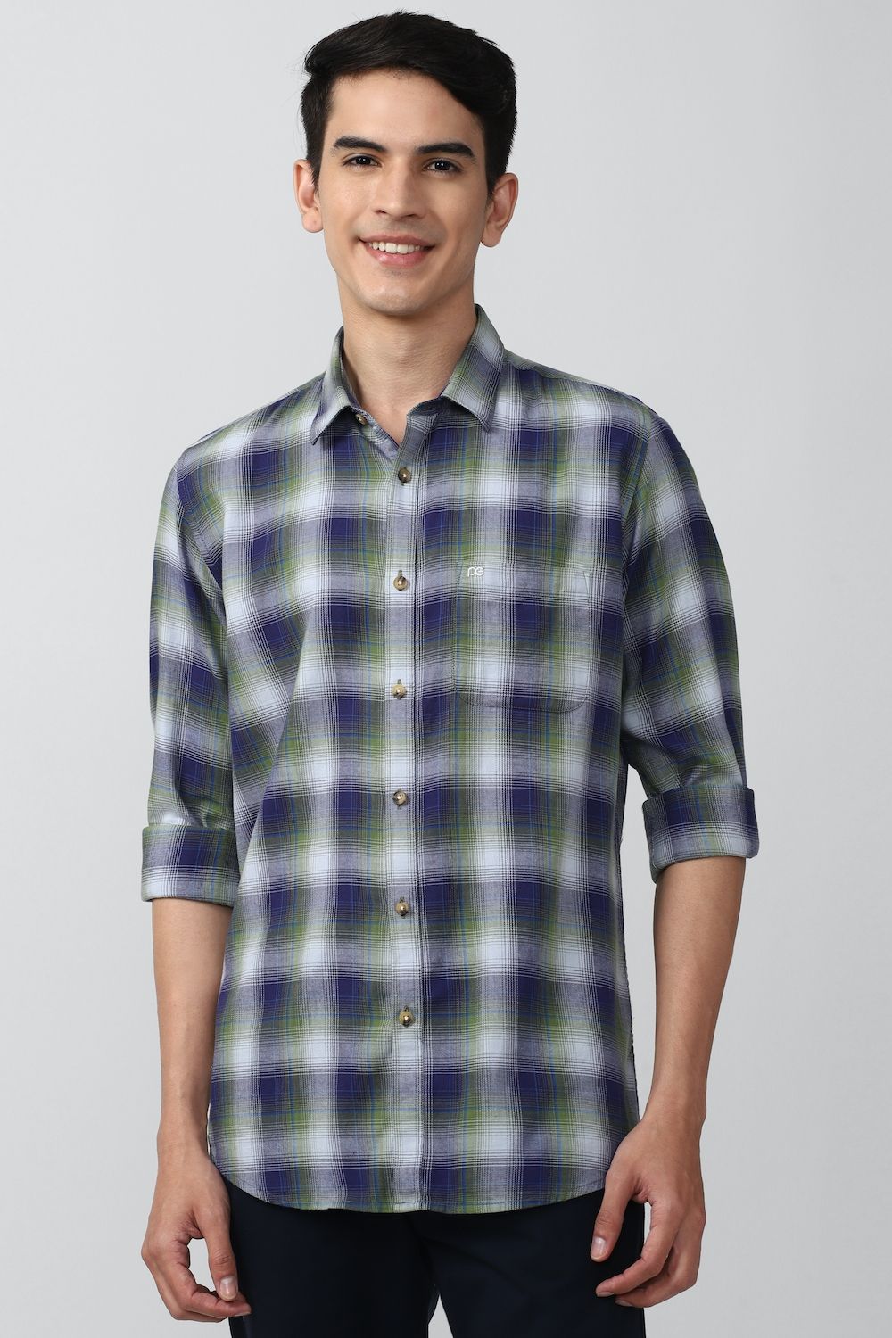 Men Multi Slim Fit Check Full Sleeves Casual Shirt