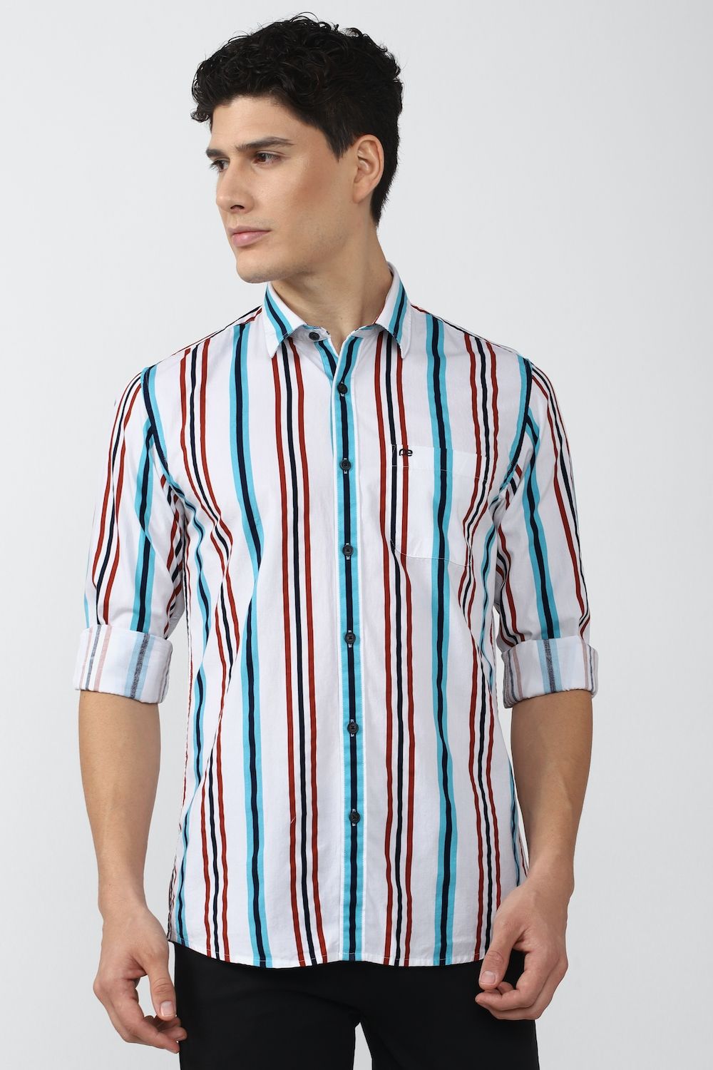 Men Multi Slim Fit Stripe Full Sleeves Casual Shirt