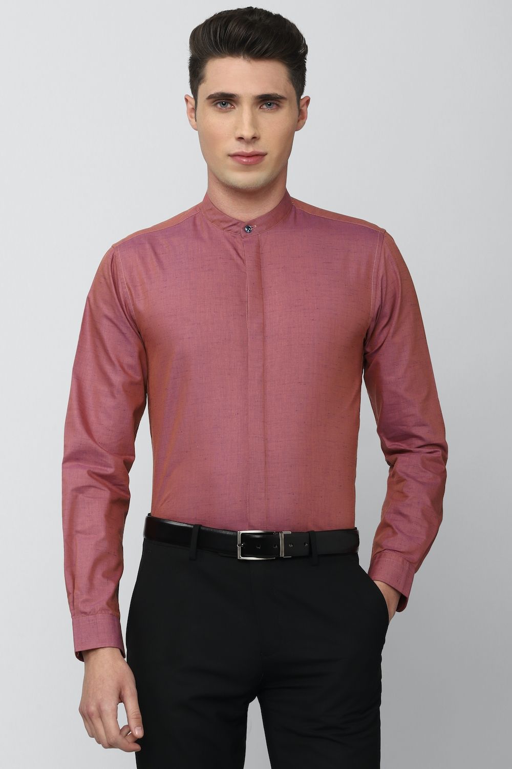 Men Pink Slim Fit Formal Full Sleeves Formal Shirt