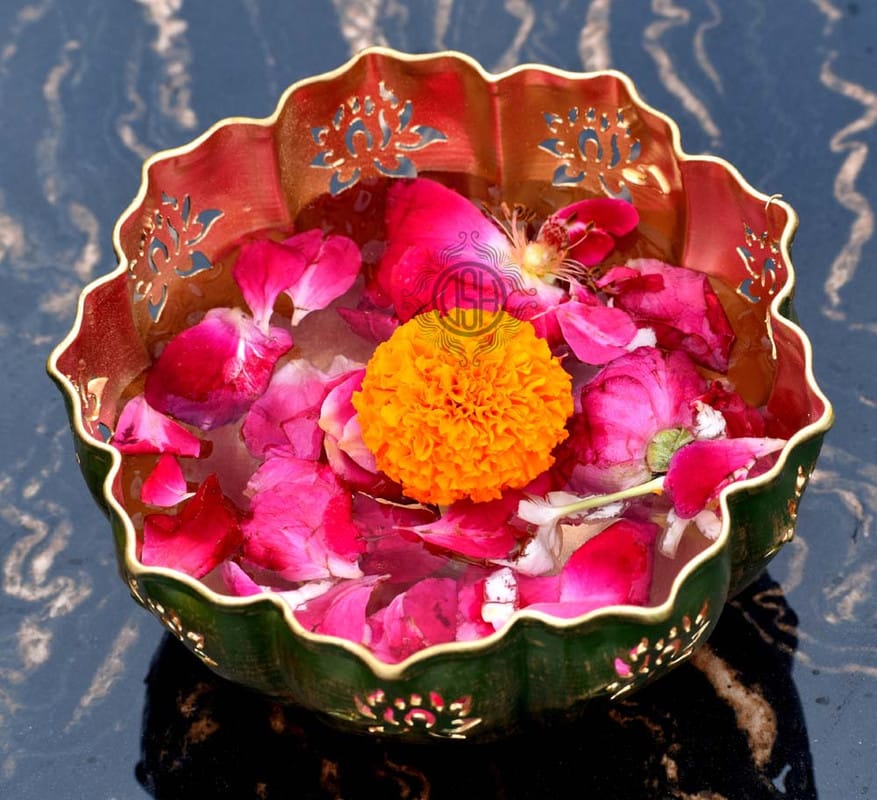 Meta Urli Bowl for Floating Flowers and Tea Light Candles Home Decor and Festival Decor Center Table Decoration.(10K)