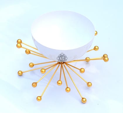 Metal Modern Multiutility Snacks Decorative Bowl Table Designer Corporate Decorative Serving Bowls Set for Home Kitchen (7 x 7 x 4 Inches, White & Gold) Metal Modern Multiutility Snacks Decorative Bowl Table Designer Corporate Decorative Serving Bowls Set for Home Kitchen (7 x 7 x 4 Inches, White & Gold)
