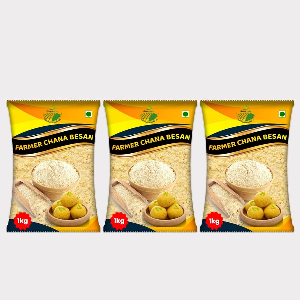 Chana Besan – 3 kg (Pack of 3) Pure & Fresh Gram Flour for All Your Recipes. 