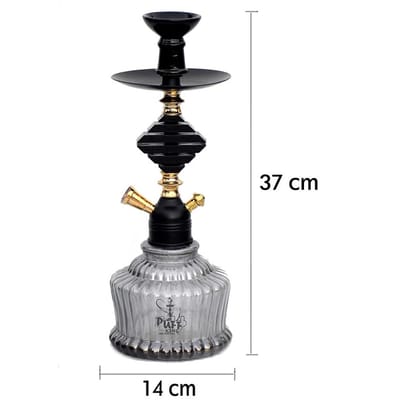 Puff King Hookah Pot Set Black New Decorative Glass Hookah for Flavour Hukkah (14.5 Inches) Puff King Hookah Pot Set Black New Decorative Glass Hookah for Flavour Hukkah (14.5 Inches)
