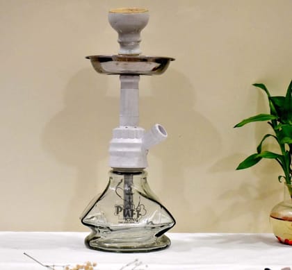 Puff King Hookah Pot Set, Latest Model Chico Glass Hookah Decorative Stylish Hookah for Flavour Hukkah.(HUK-5029-MYA-CHIKO) (White) Puff King Hookah Pot Set, Latest Model Chico Glass Hookah Decorative Stylish Hookah for Flavour Hukkah.(HUK-5029-MYA-CHIKO) (White)