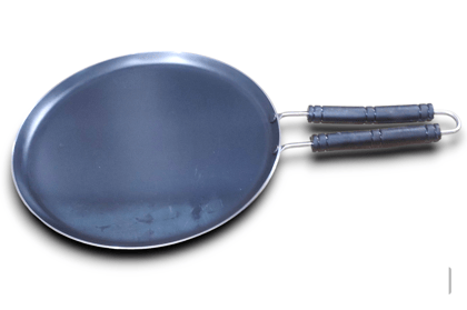 NAAYAGI - PURE IRON TAWA WITH GRIP HANDLE - 10 INCH DIAMETER