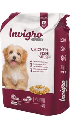 INVIGRO Puppy Chicken Fish Milk Dry Dog Food - (5 KG) INVIGRO Puppy Chicken Fish Milk Dry Dog Food - (5 KG)