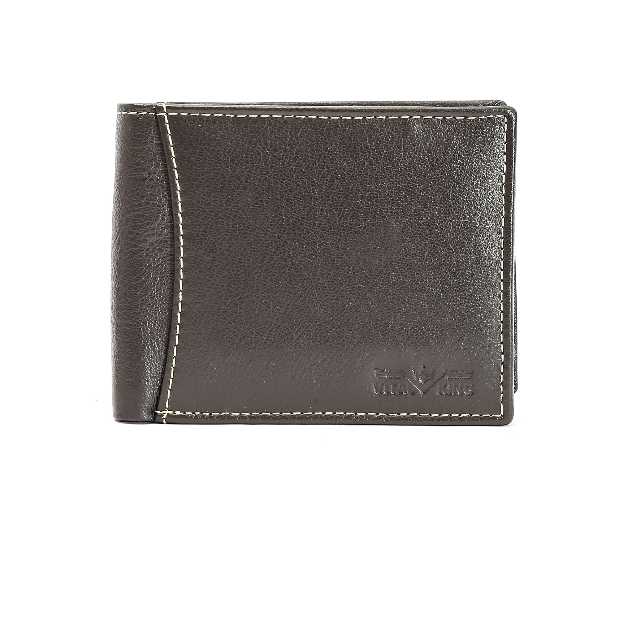 Vital King Men Travel Brown Genuine Leather RFID Wallet  (9 Card Slots)