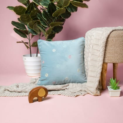 Chann Studio – Polka Blue Velvet Cushion Covers Chann Studio – Polka Blue Velvet Cushion Covers