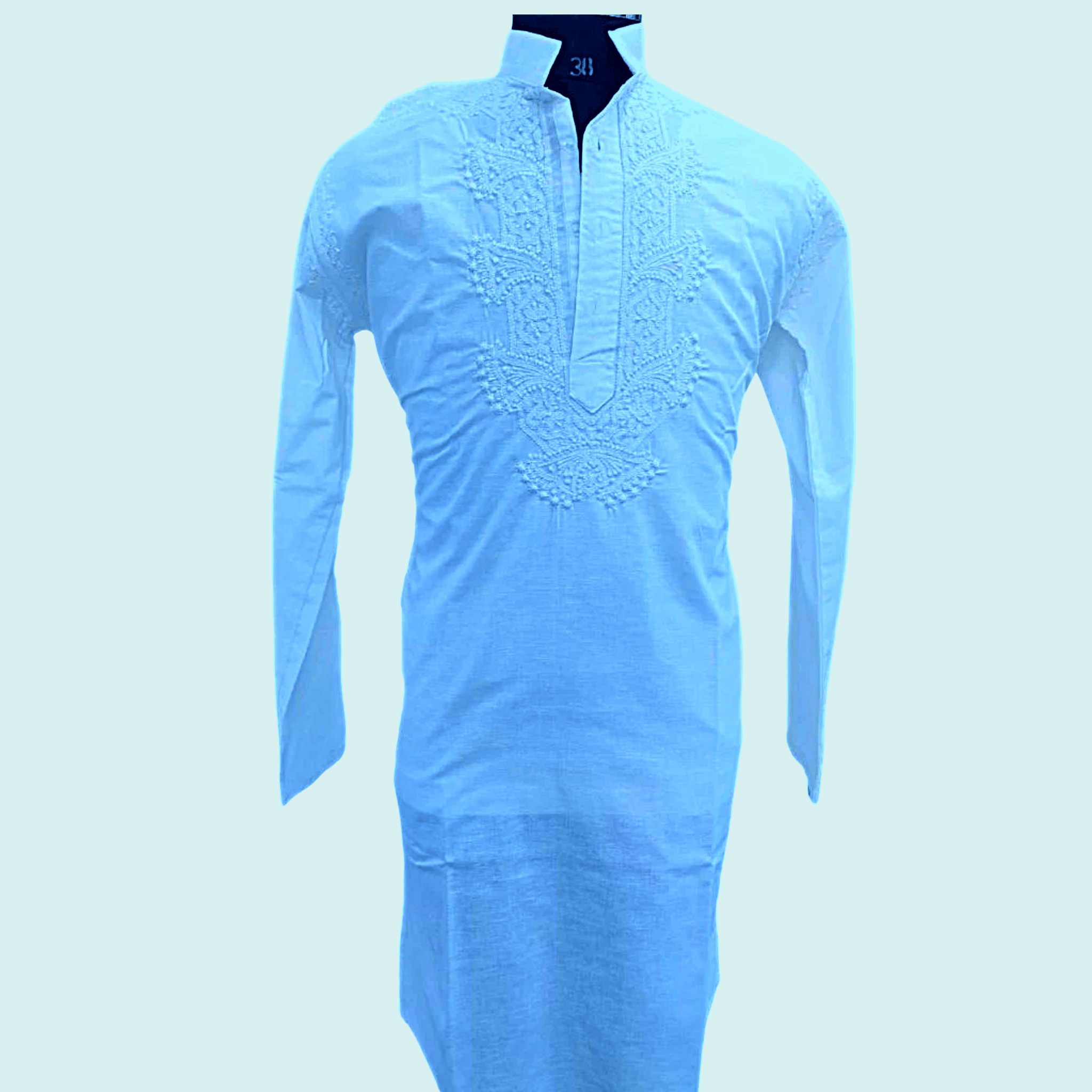 Blue Hervey Sequin Chikankari Kurta Set