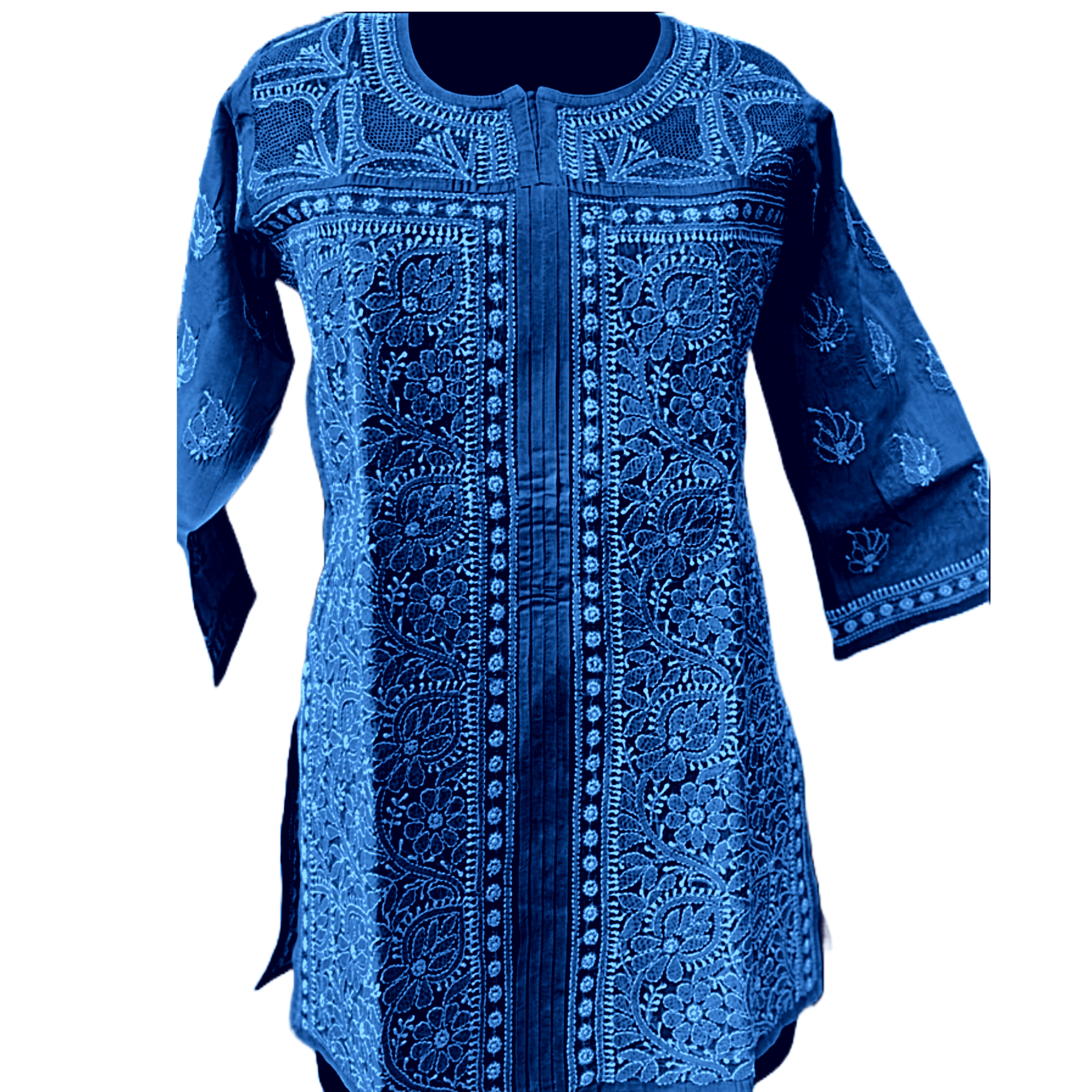 Lucknowi Hand Chikankari  kurti Dark Blue