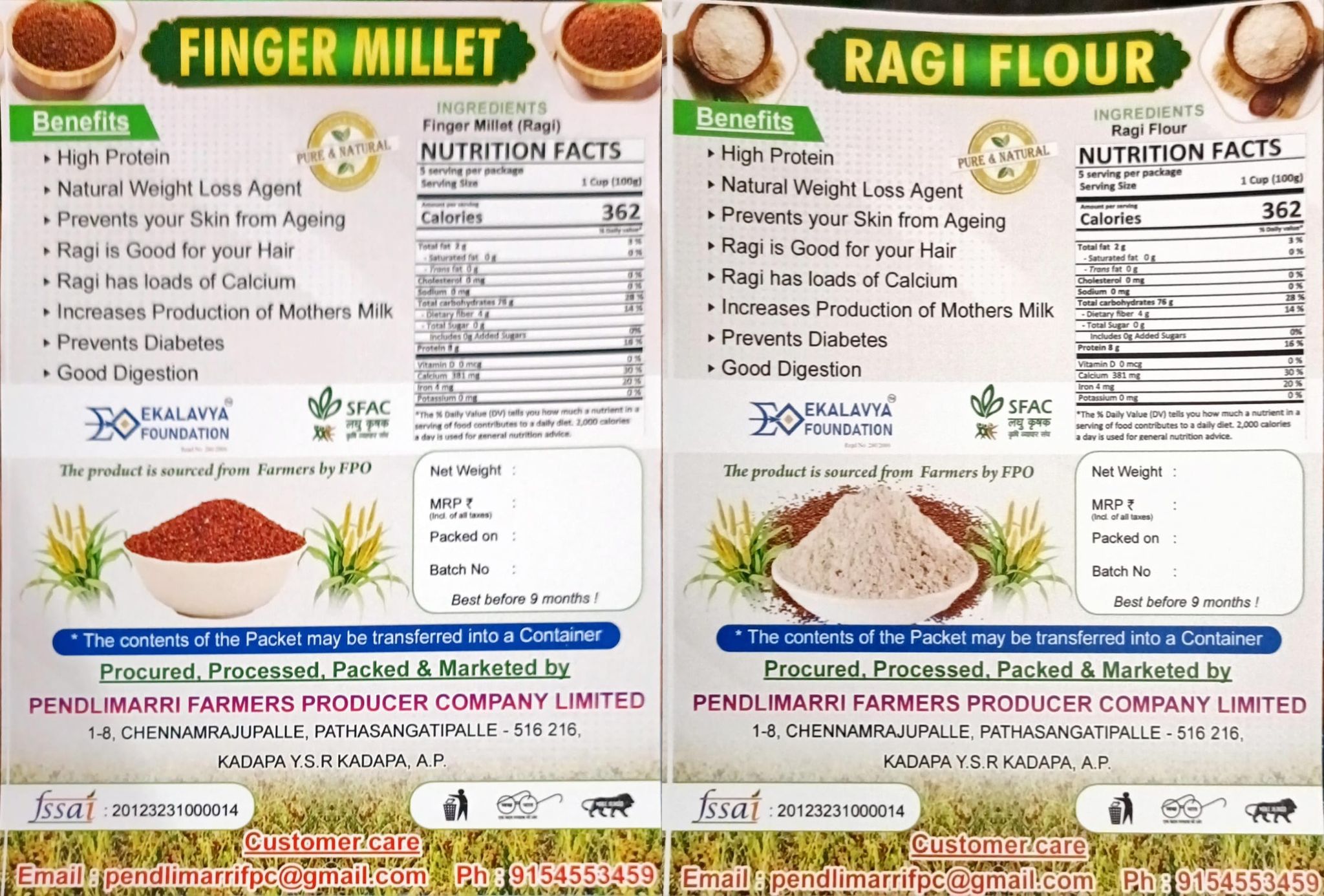 Finger millet and Ragi Flour&nbsp;Combo Pack