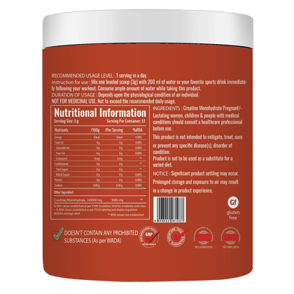 Fitbuy CreaFit - Creatine Monohydrate 100g (Unflavoured) Micronized, Instantized, Tested for Purity, Rapid Absorption, Enhanced Muscle Strength, Muscle Power, Boost Performance, Fuels Muscles, Intense Energy, Support Muscle Mass, 33 Serving