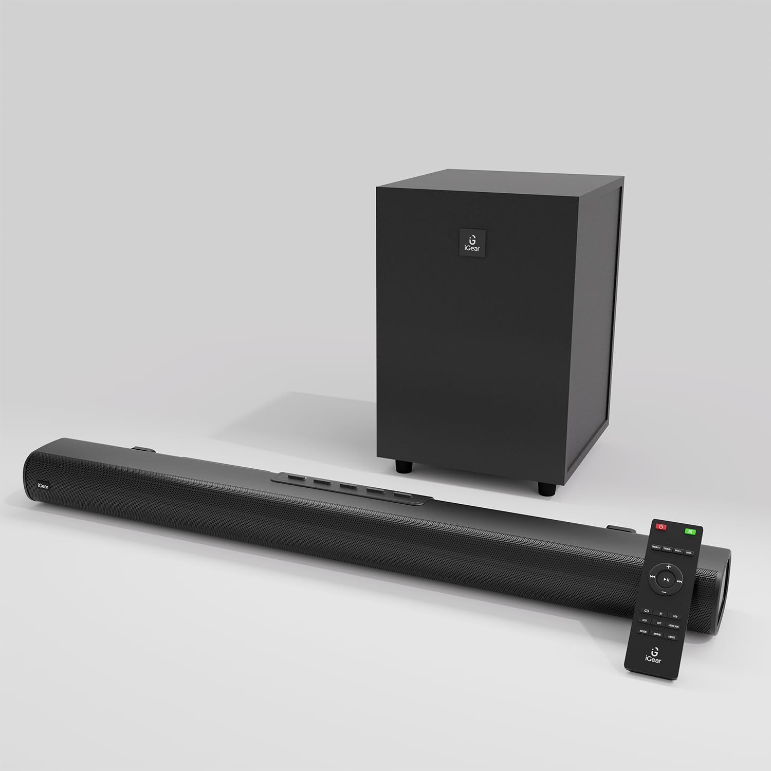 iGear Amplify 120W Soundbar with Subwoofer - Bluetooth v5.3, iGear Signature Sound, HiFi Bass, Smart Control Panel, Remote Control
